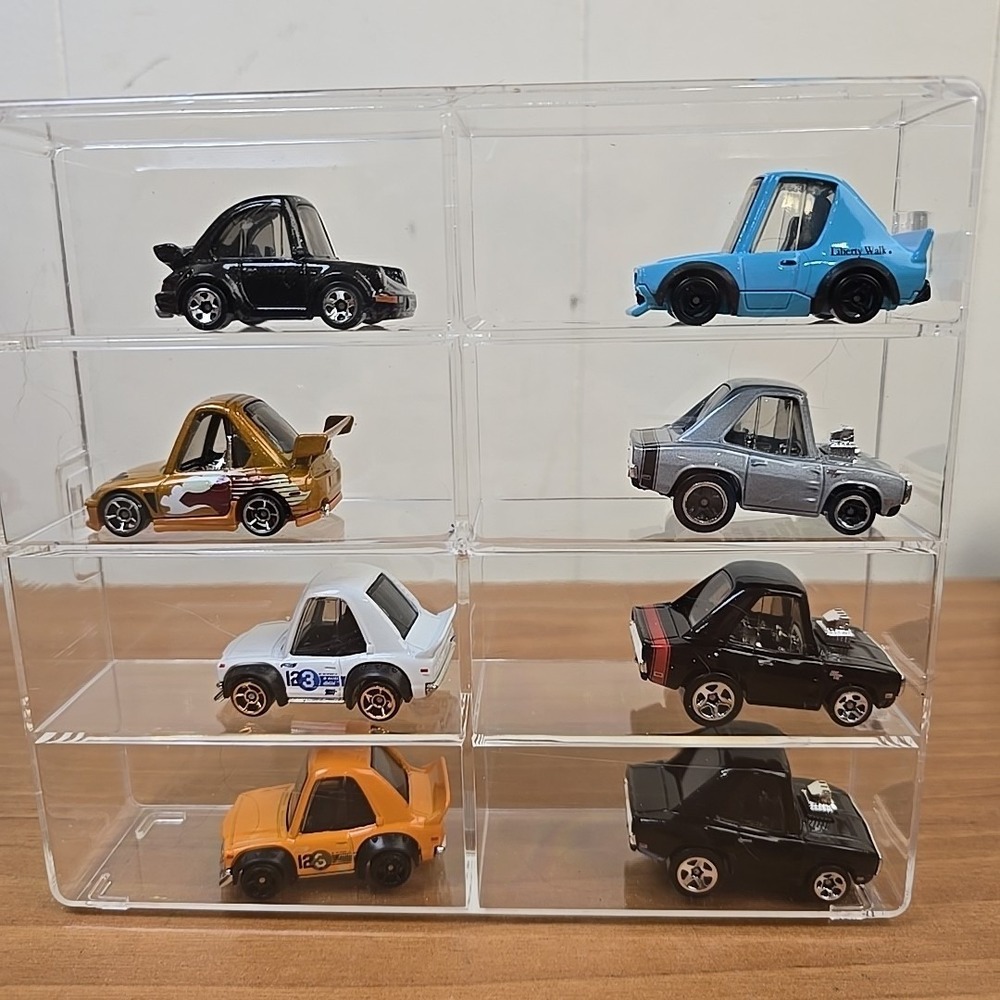 Hot Wheels TOONED Bundle of 8 : Mazda RX-3 Porsche Supra Dodge GT-R in CASE